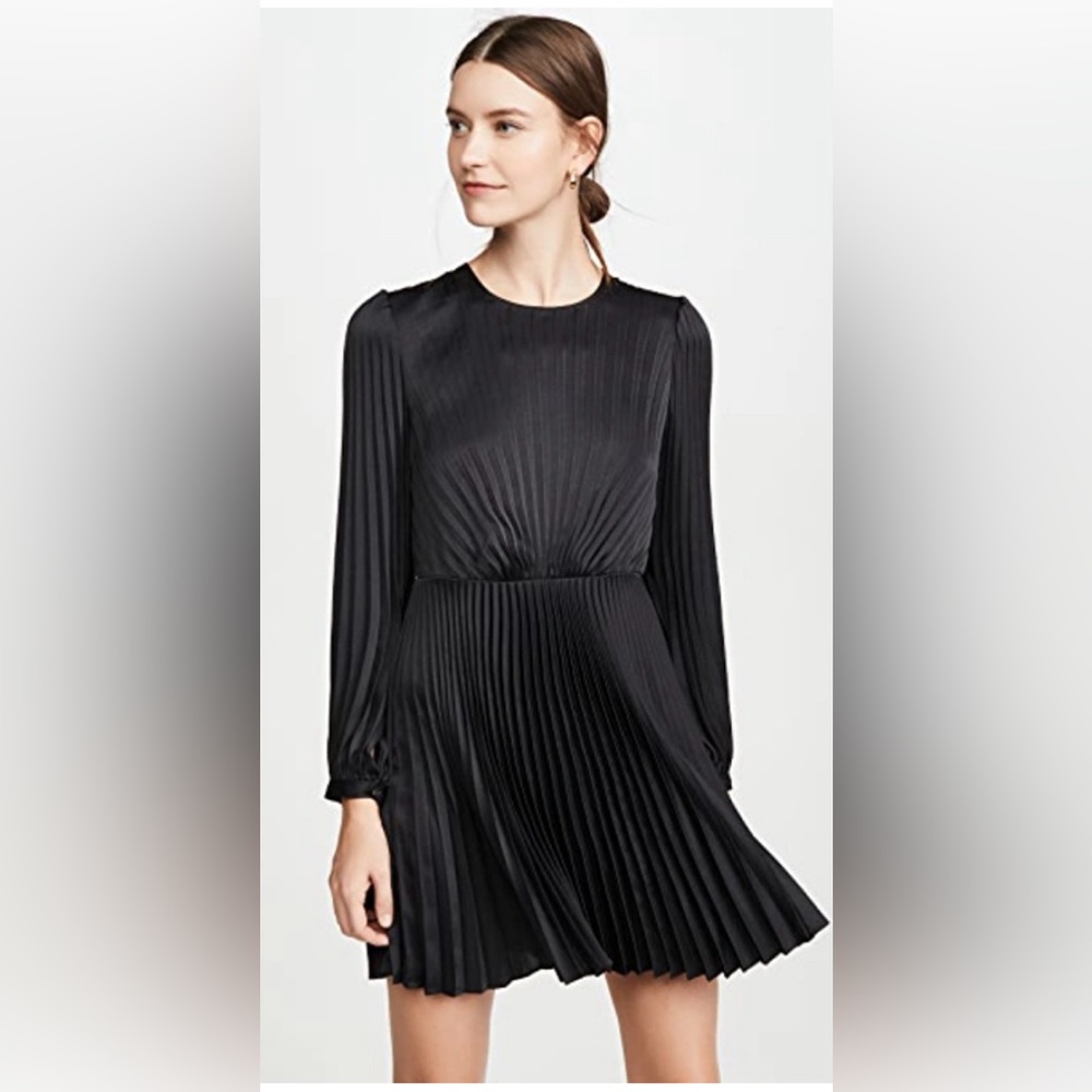 A.L.C. Black pleated Tavi dress